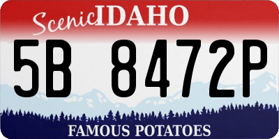 ID license plate 5B8472P