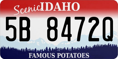 ID license plate 5B8472Q
