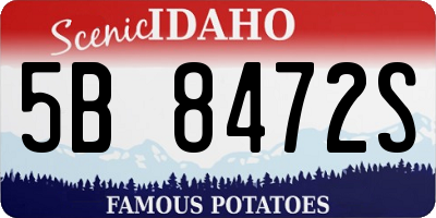 ID license plate 5B8472S