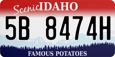 ID license plate 5B8474H