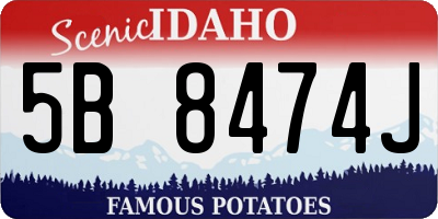 ID license plate 5B8474J
