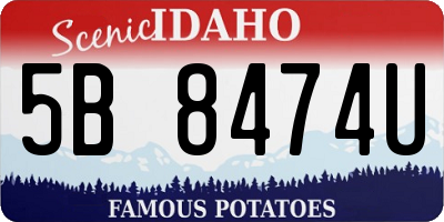 ID license plate 5B8474U