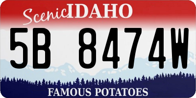 ID license plate 5B8474W
