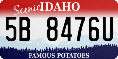 ID license plate 5B8476U