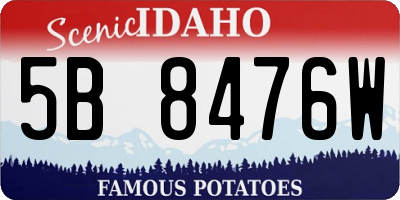ID license plate 5B8476W
