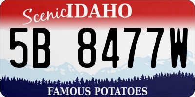 ID license plate 5B8477W
