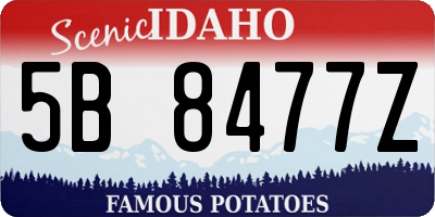 ID license plate 5B8477Z