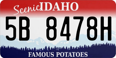 ID license plate 5B8478H