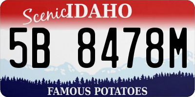 ID license plate 5B8478M