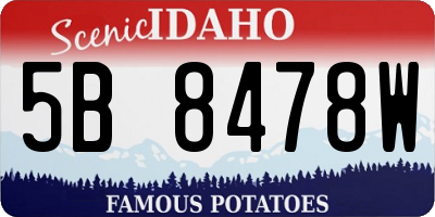 ID license plate 5B8478W