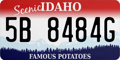 ID license plate 5B8484G