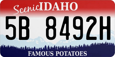 ID license plate 5B8492H