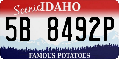 ID license plate 5B8492P