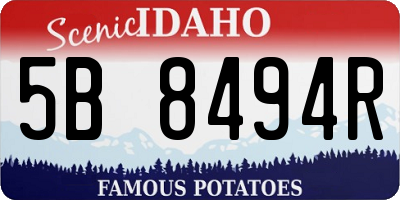 ID license plate 5B8494R