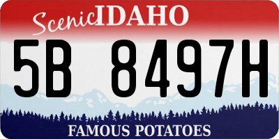 ID license plate 5B8497H