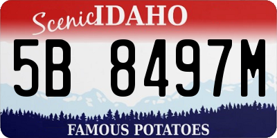 ID license plate 5B8497M