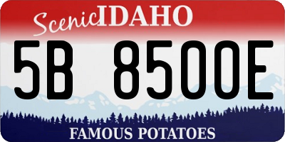 ID license plate 5B8500E