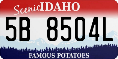 ID license plate 5B8504L
