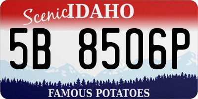 ID license plate 5B8506P
