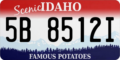 ID license plate 5B8512I
