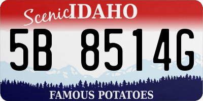ID license plate 5B8514G