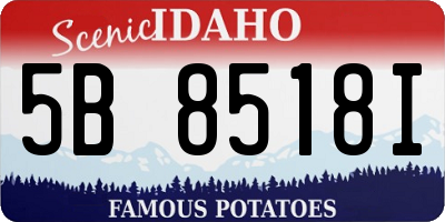 ID license plate 5B8518I