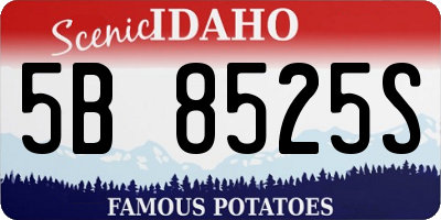 ID license plate 5B8525S