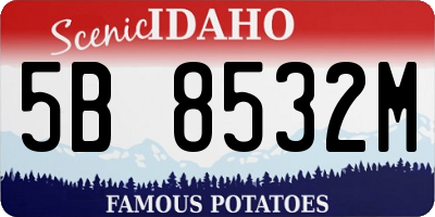 ID license plate 5B8532M