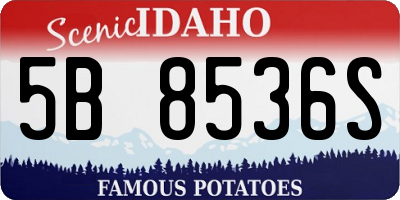 ID license plate 5B8536S