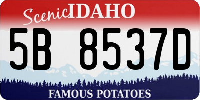 ID license plate 5B8537D
