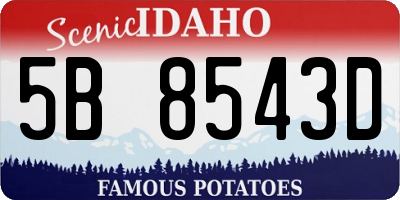 ID license plate 5B8543D
