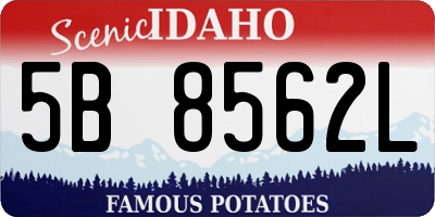 ID license plate 5B8562L