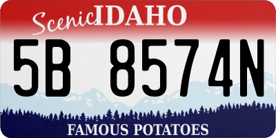ID license plate 5B8574N