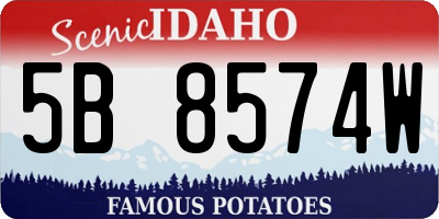 ID license plate 5B8574W