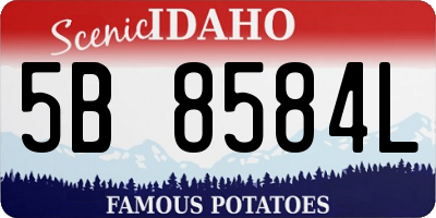 ID license plate 5B8584L