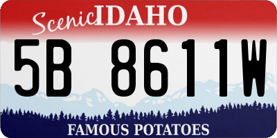 ID license plate 5B8611W