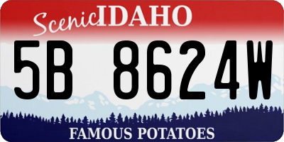 ID license plate 5B8624W