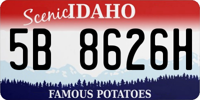 ID license plate 5B8626H