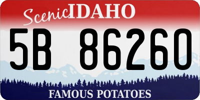 ID license plate 5B8626O
