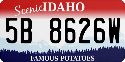 ID license plate 5B8626W