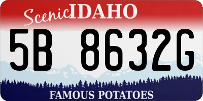 ID license plate 5B8632G