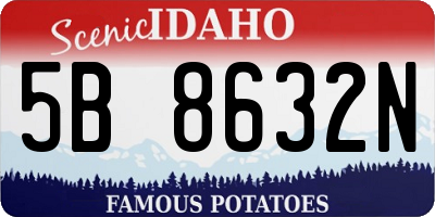 ID license plate 5B8632N