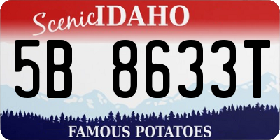 ID license plate 5B8633T
