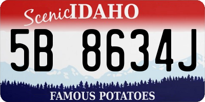 ID license plate 5B8634J