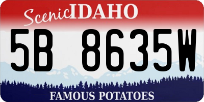 ID license plate 5B8635W