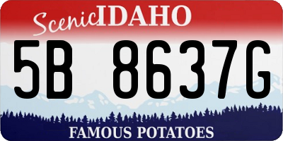 ID license plate 5B8637G