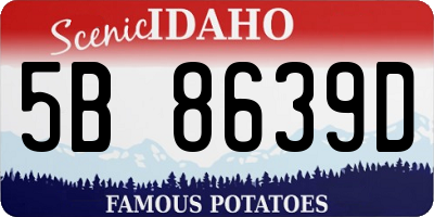 ID license plate 5B8639D