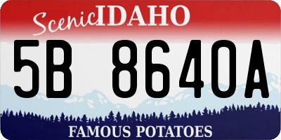 ID license plate 5B8640A