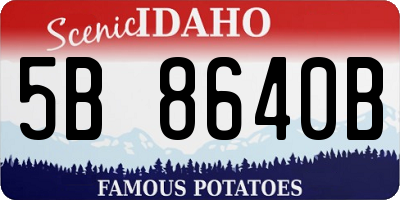 ID license plate 5B8640B