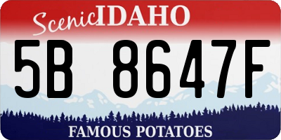ID license plate 5B8647F